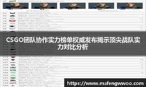 CSGO团队协作实力榜单权威发布揭示顶尖战队实力对比分析